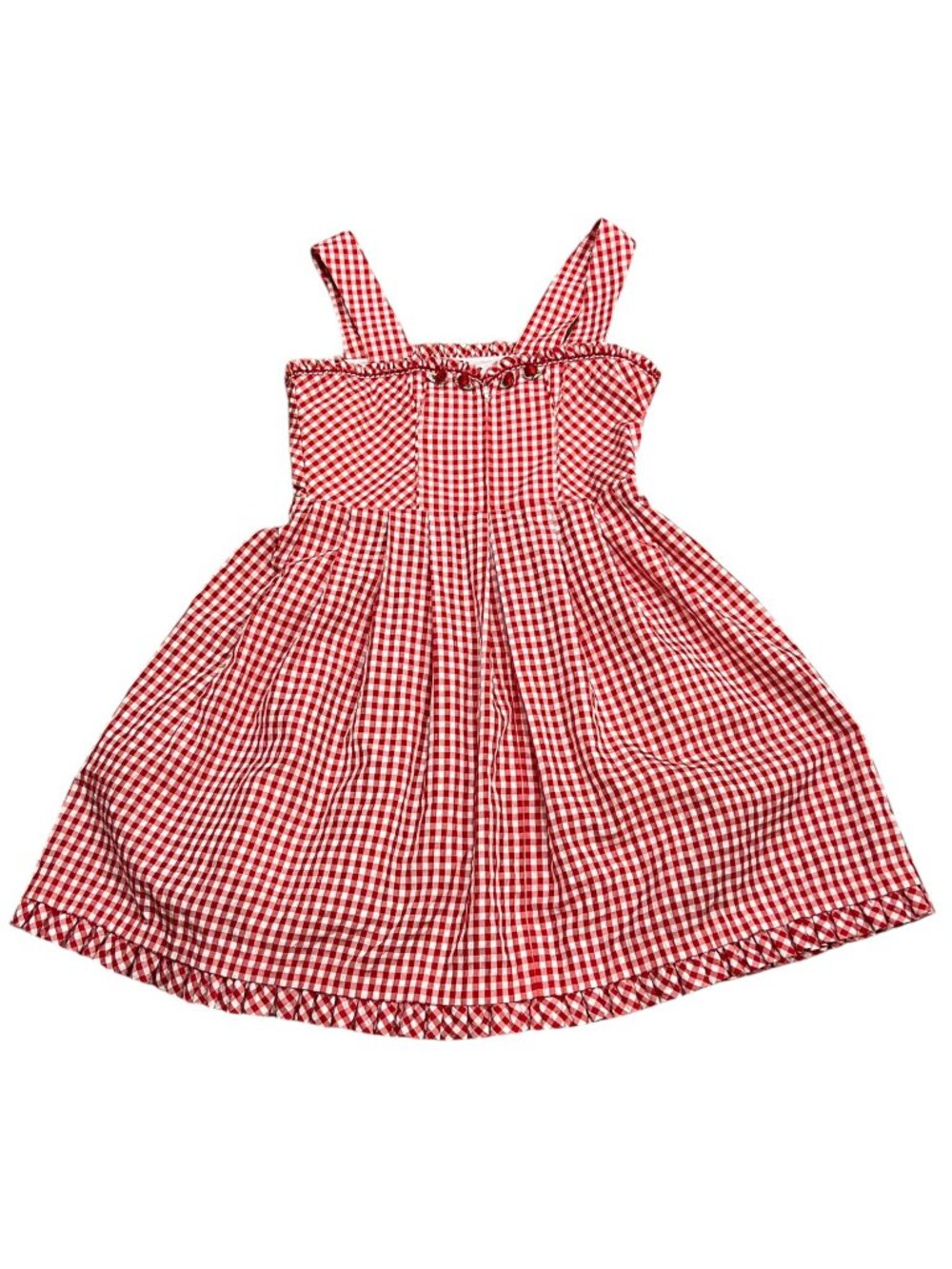 Rose Dirndl Bavarian Gingham Mini Dress, Red White, 8/10